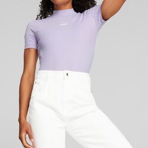 Puma classic ribbed body suit vivid violet nwt size xs extra small